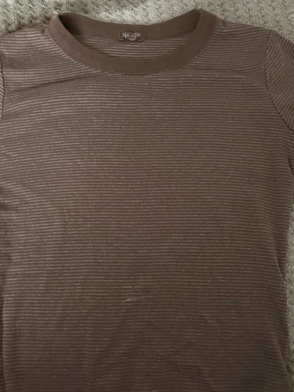 Quinn & Co. Brown Stripe Crewneck Women's Top